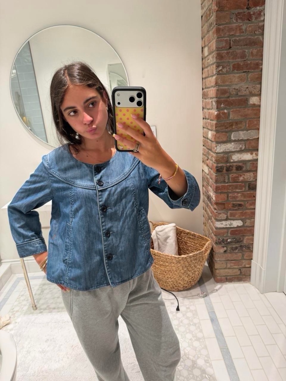 Casual Blue Denim Button Up Jacket by H&M